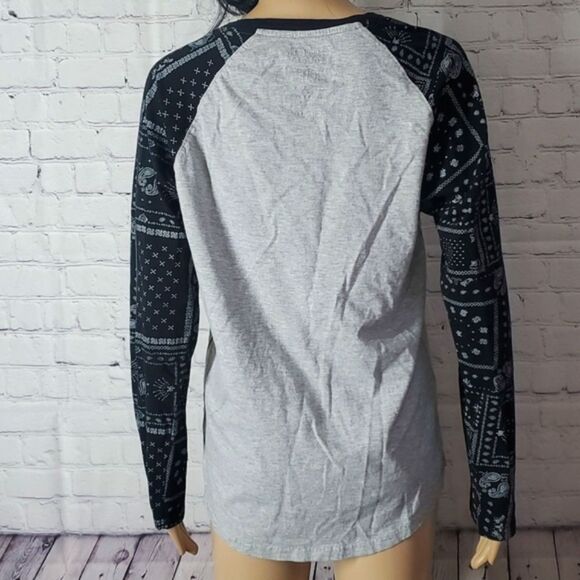 Y2K Zoo York Bandana Print Paisley Skateboard Skate Quarter Sleeve Size M - Picture 8 of 9